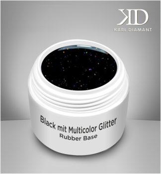 Rubber Base Gel "Black with Multicolour Glitter" Karl Diamant 5 ml