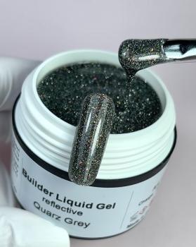 Builder Liquid Gel reflective Quarz Grey Karl Diamant 15 ml