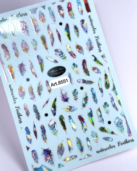 Sticker feather hologram