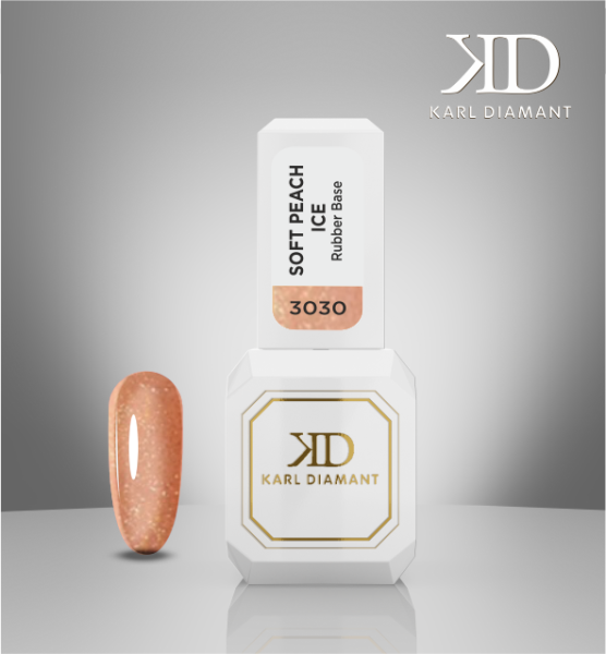 Rubber Base Gel ICE Soft Peach Glimmer Karl Diamant 11 ml