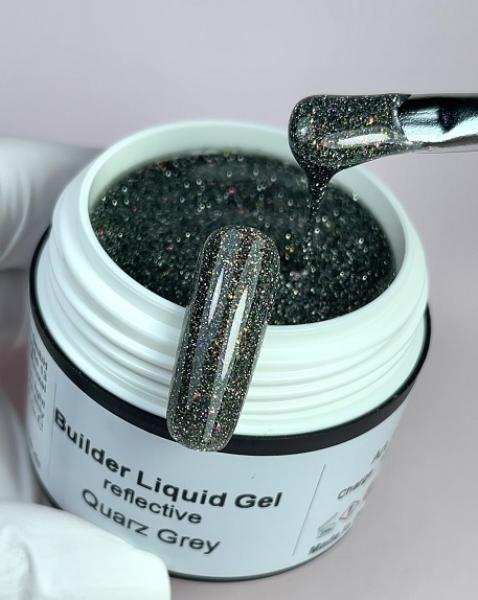 Builder Liquid Gel reflective Quarz Grey Karl Diamant 15 ml