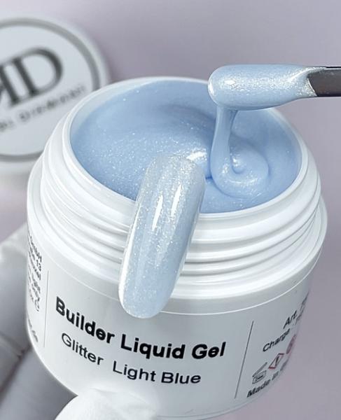 Builder Liquid Gel Glitter Light Blue Karl Diamant 15 ml