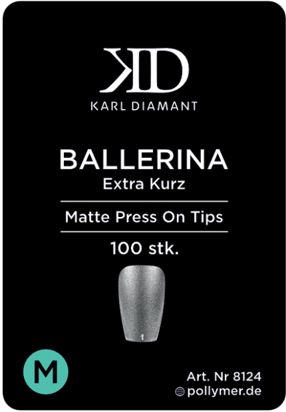 Press-On Tips "BALLERINA" matt extra kurz Größe M 100 Stk. Karl Diamant