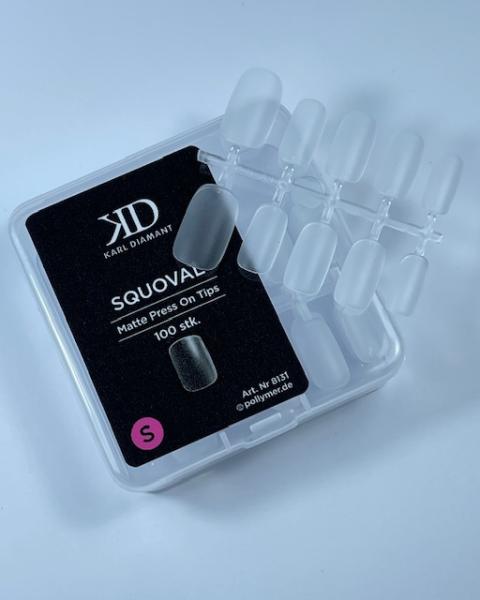Press-On Tips "SQUOVAL" matt size S 100 pcs. Karl Diamond