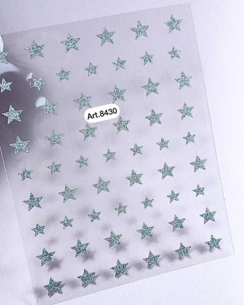 Sticker Glitter-Sterne silber